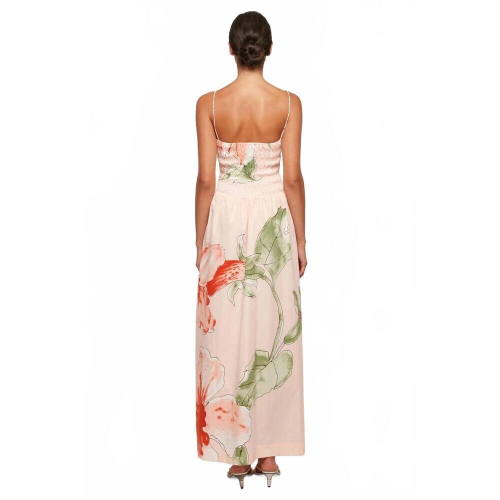 NEW SWF ruffled bodice midi dress in hibiscus glow - Picture 2 of 2